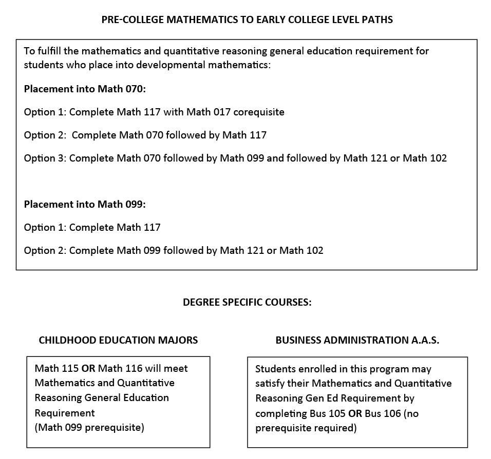 Mathematics Flowchart for Non-STEM Degree Programs